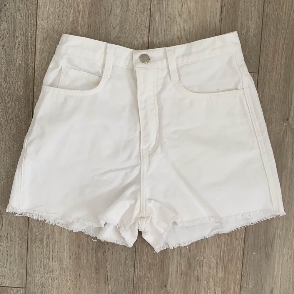 American Apparel White Denim Shorts